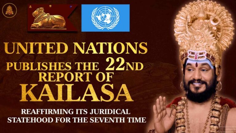 United Nations Publishes the 22nd Report of KAILASA, Reaffirming its Juridical Statehood for the Seventh Time